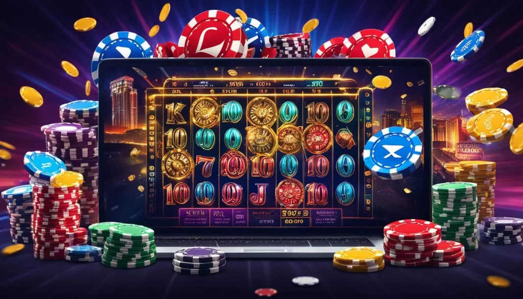 Sân vận động bóng đá với quả bóng bay cao